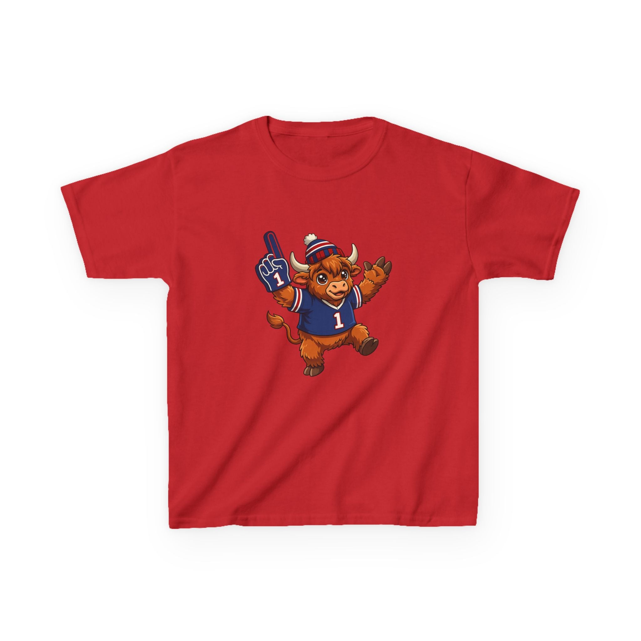 Kids Buffalo Football Highland Cow Tee