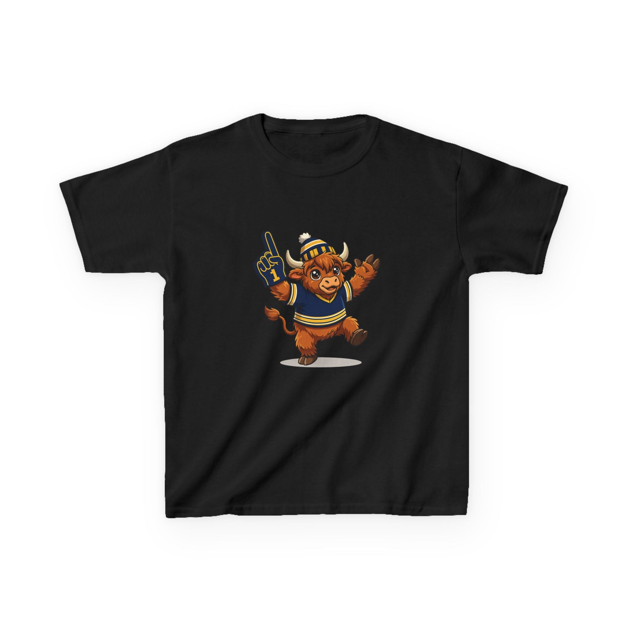 Kids Buffalo Hockey Highland Cow Tee