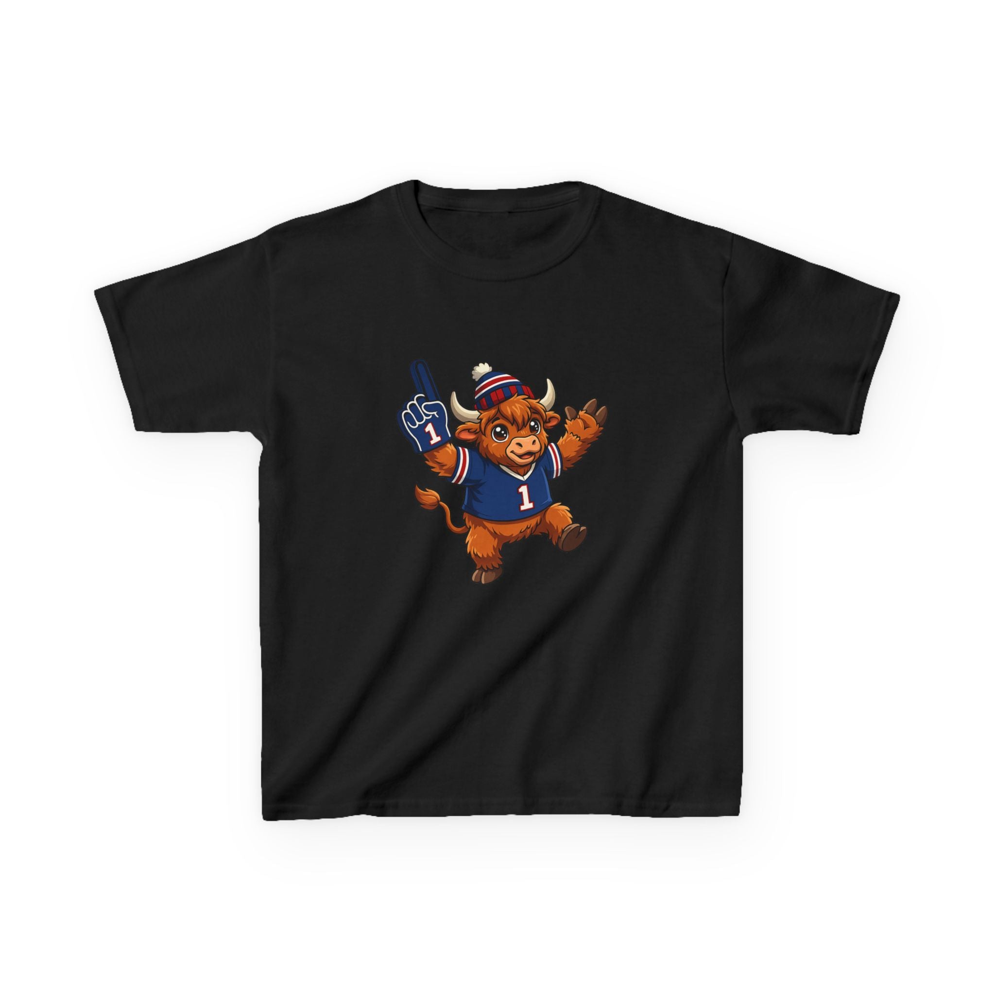 Kids Buffalo Football Highland Cow Tee