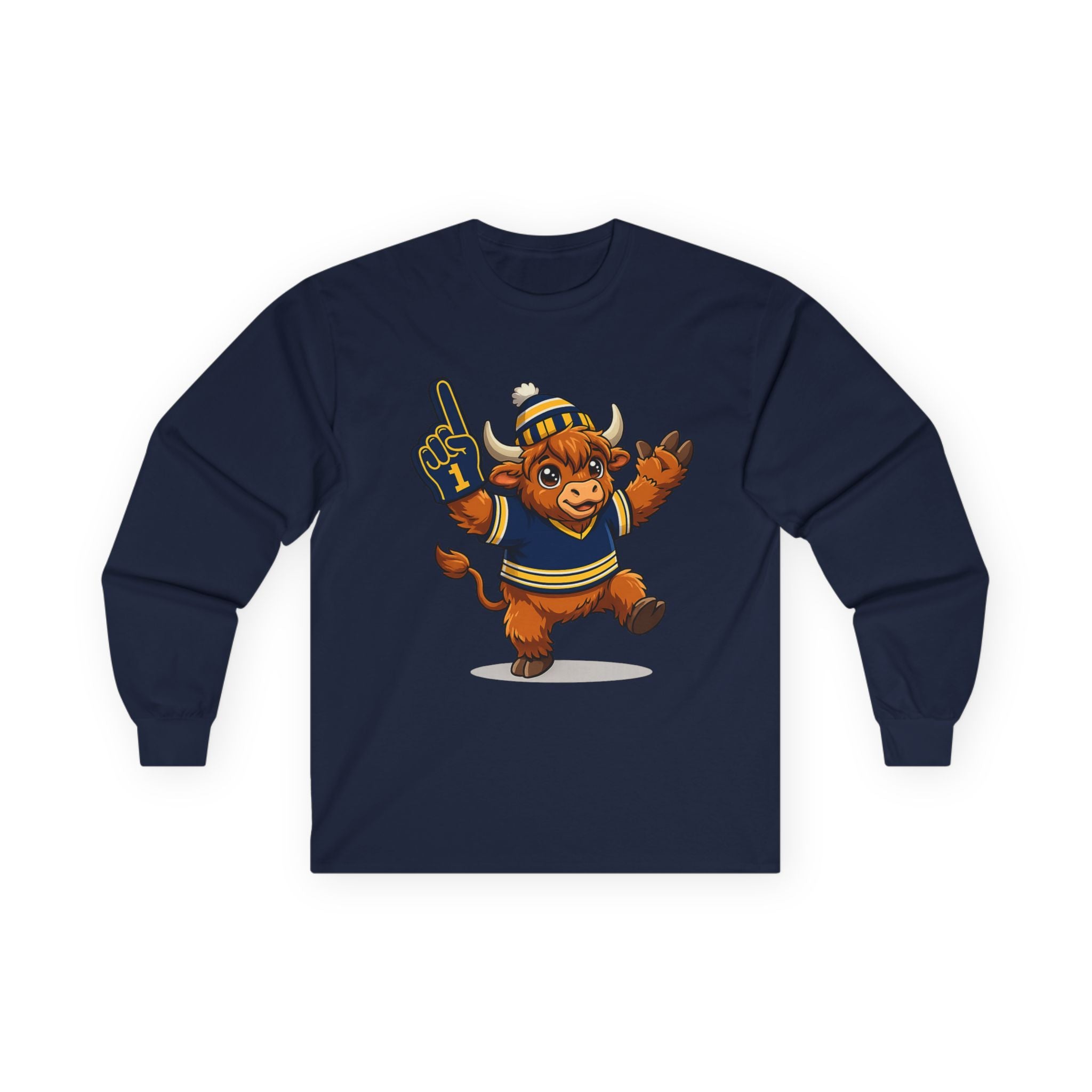 Buffalo Hockey Highland Cow - Long Sleeve Tee
