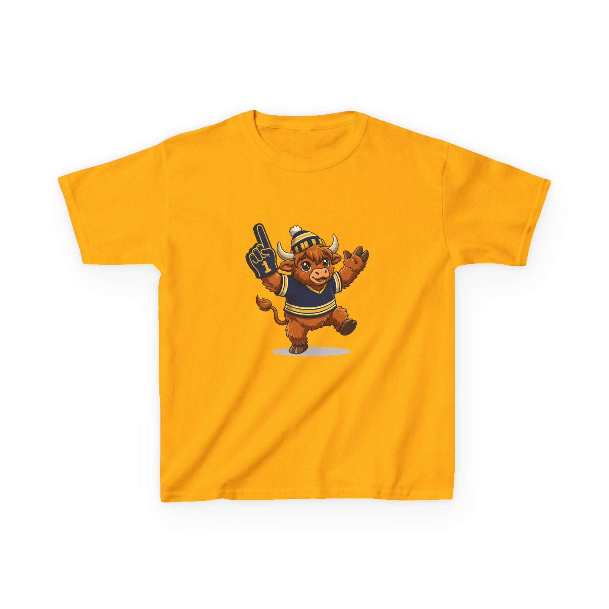 Kids Buffalo Hockey Highland Cow Tee