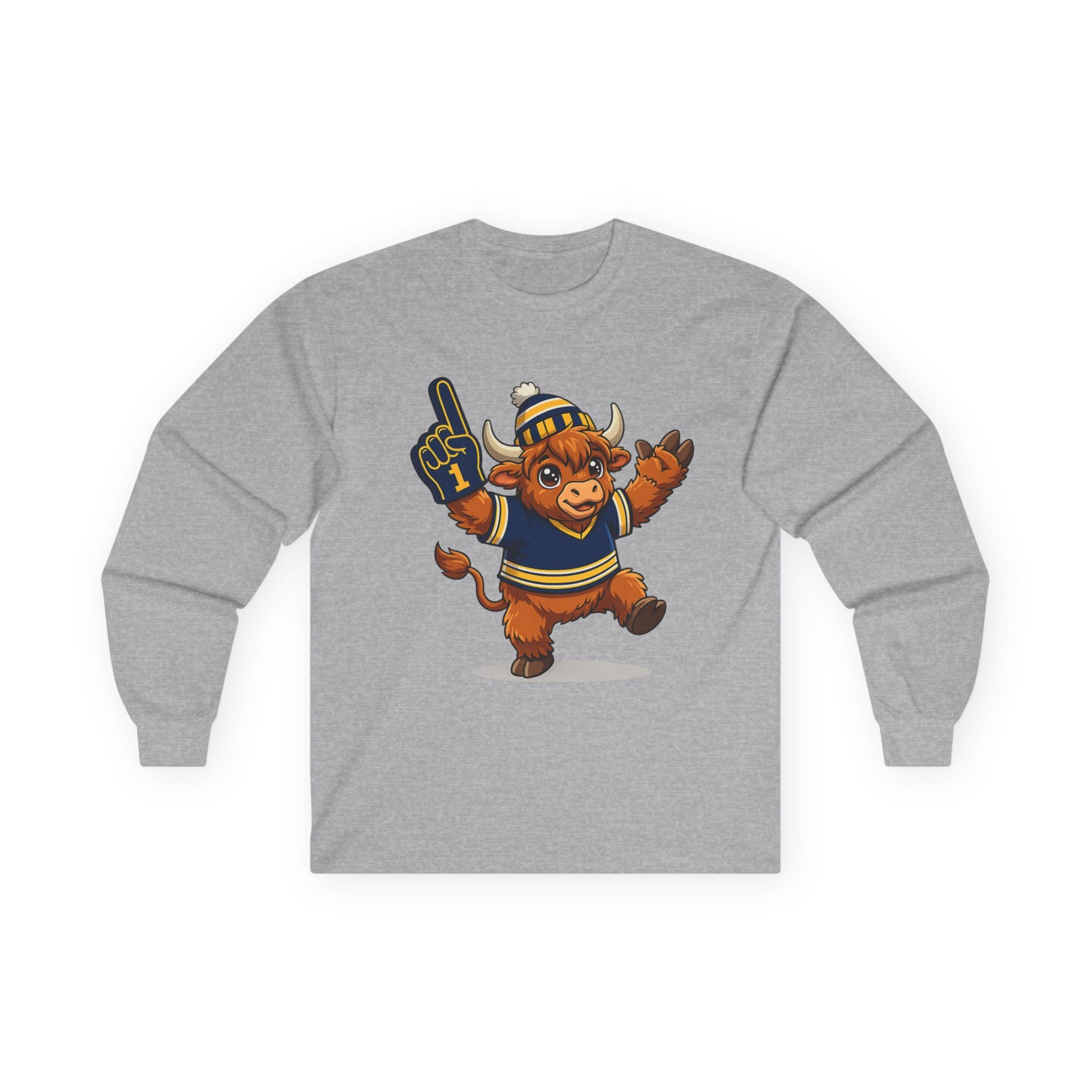 Buffalo Hockey Highland Cow - Long Sleeve Tee