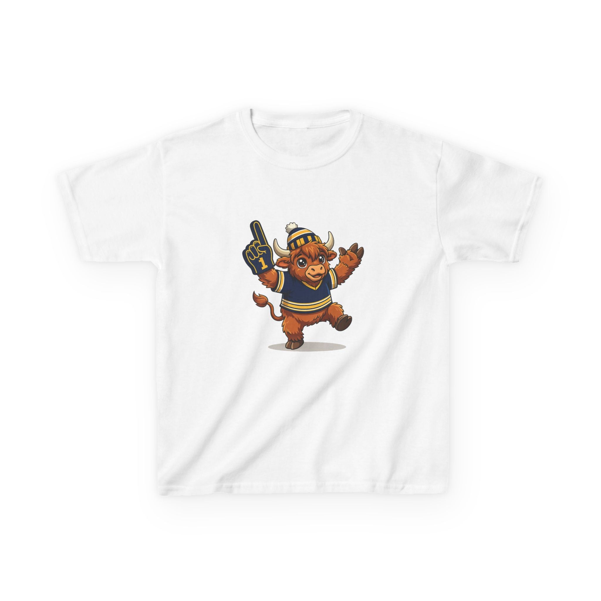 Kids Buffalo Hockey Highland Cow Tee