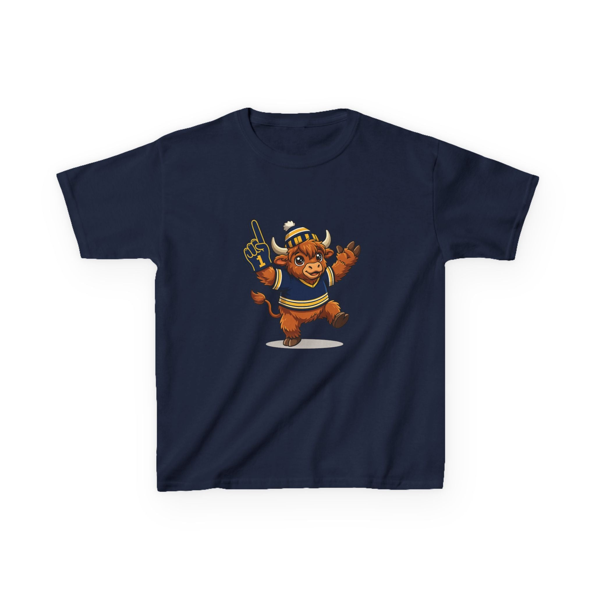 Kids Buffalo Hockey Highland Cow Tee
