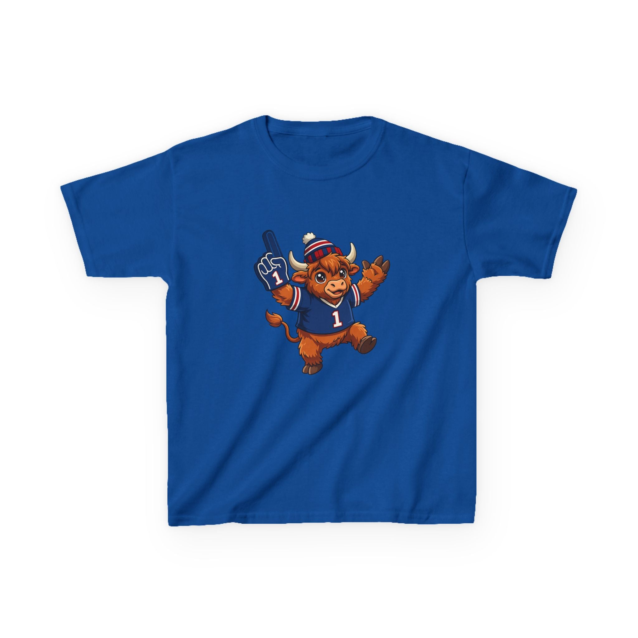 Kids Buffalo Football Highland Cow Tee