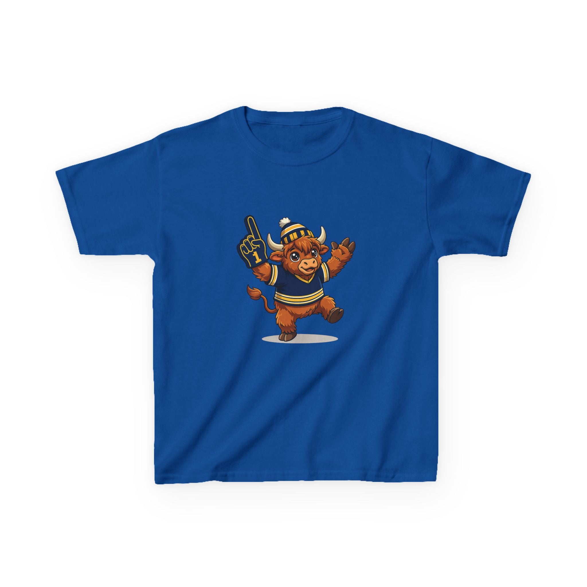 Kids Buffalo Hockey Highland Cow Tee