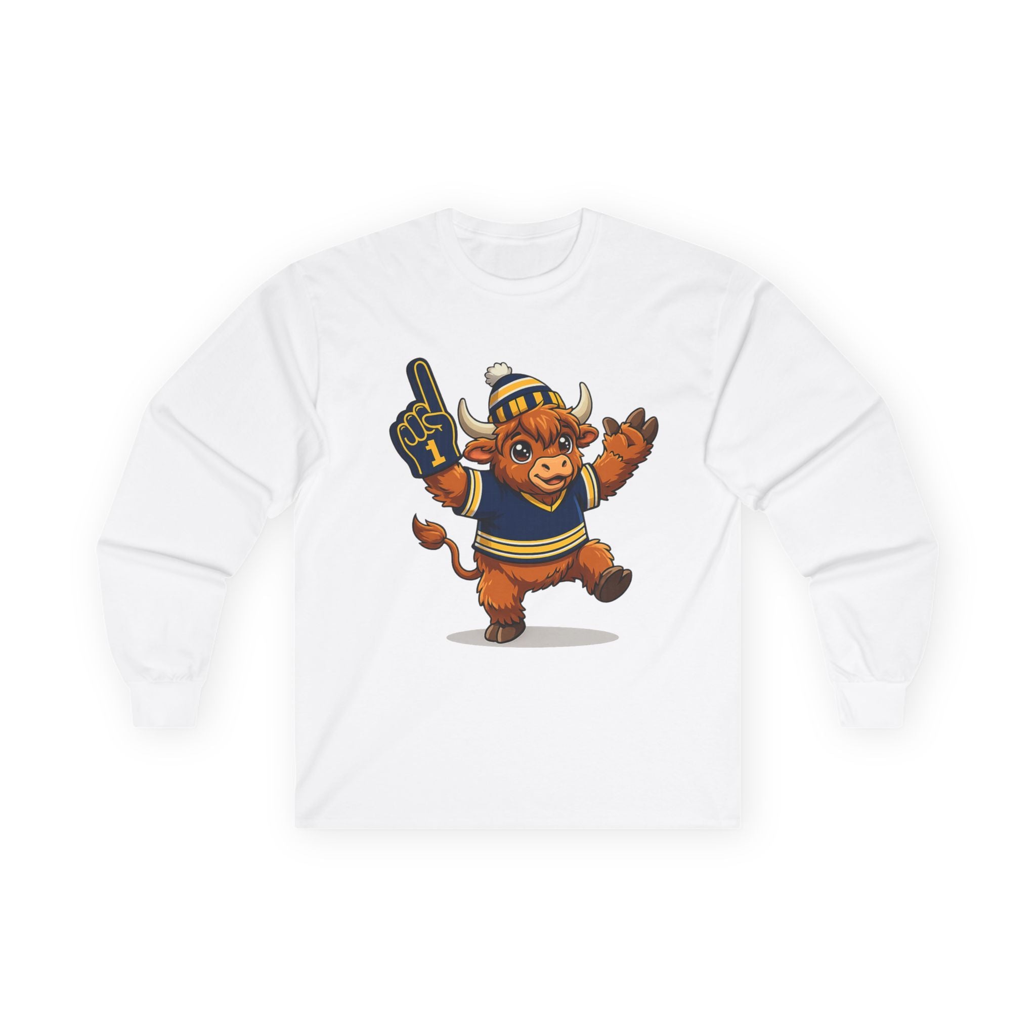 Buffalo Hockey Highland Cow - Long Sleeve Tee
