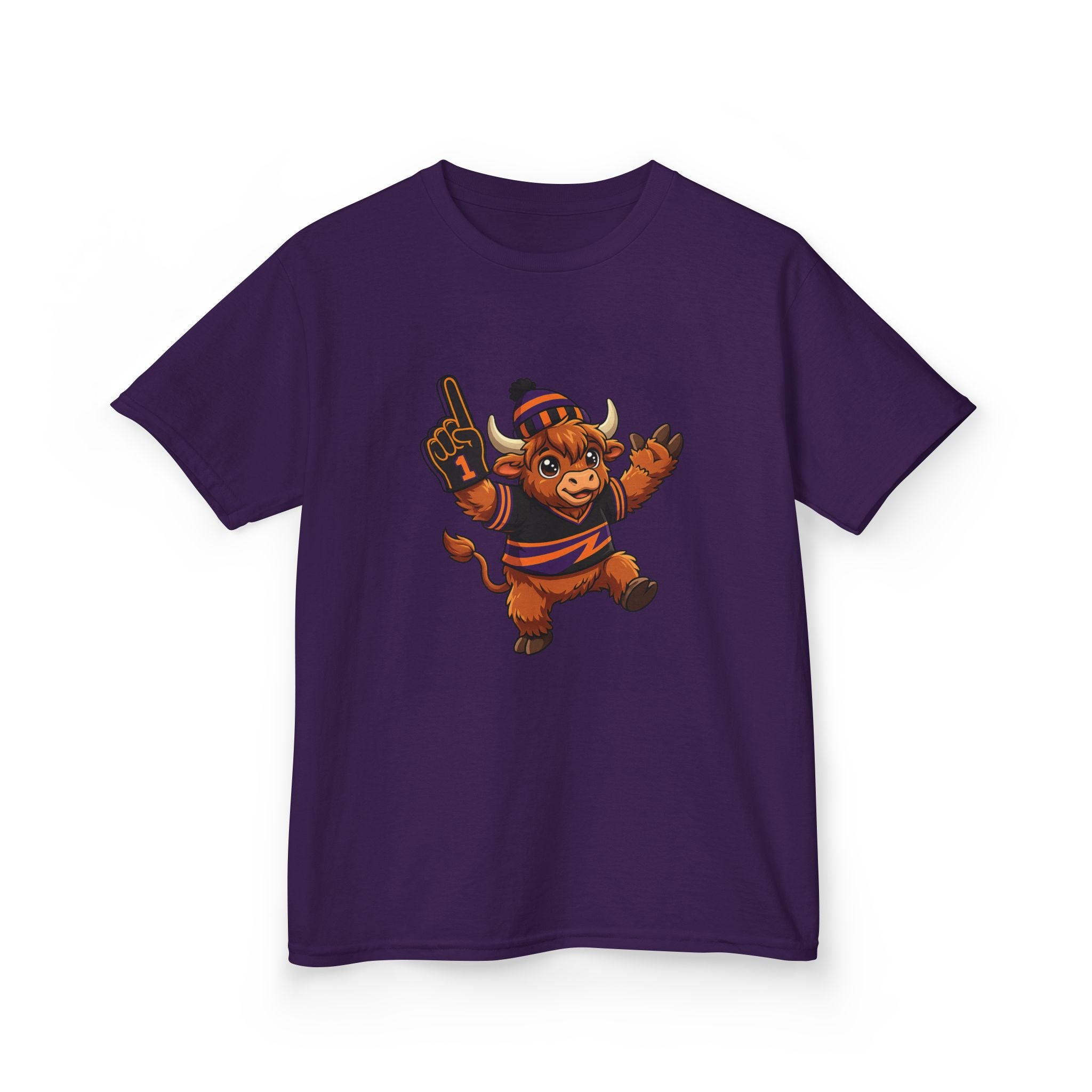 Kids Buffalo Lacrosse Highland Cow Tee