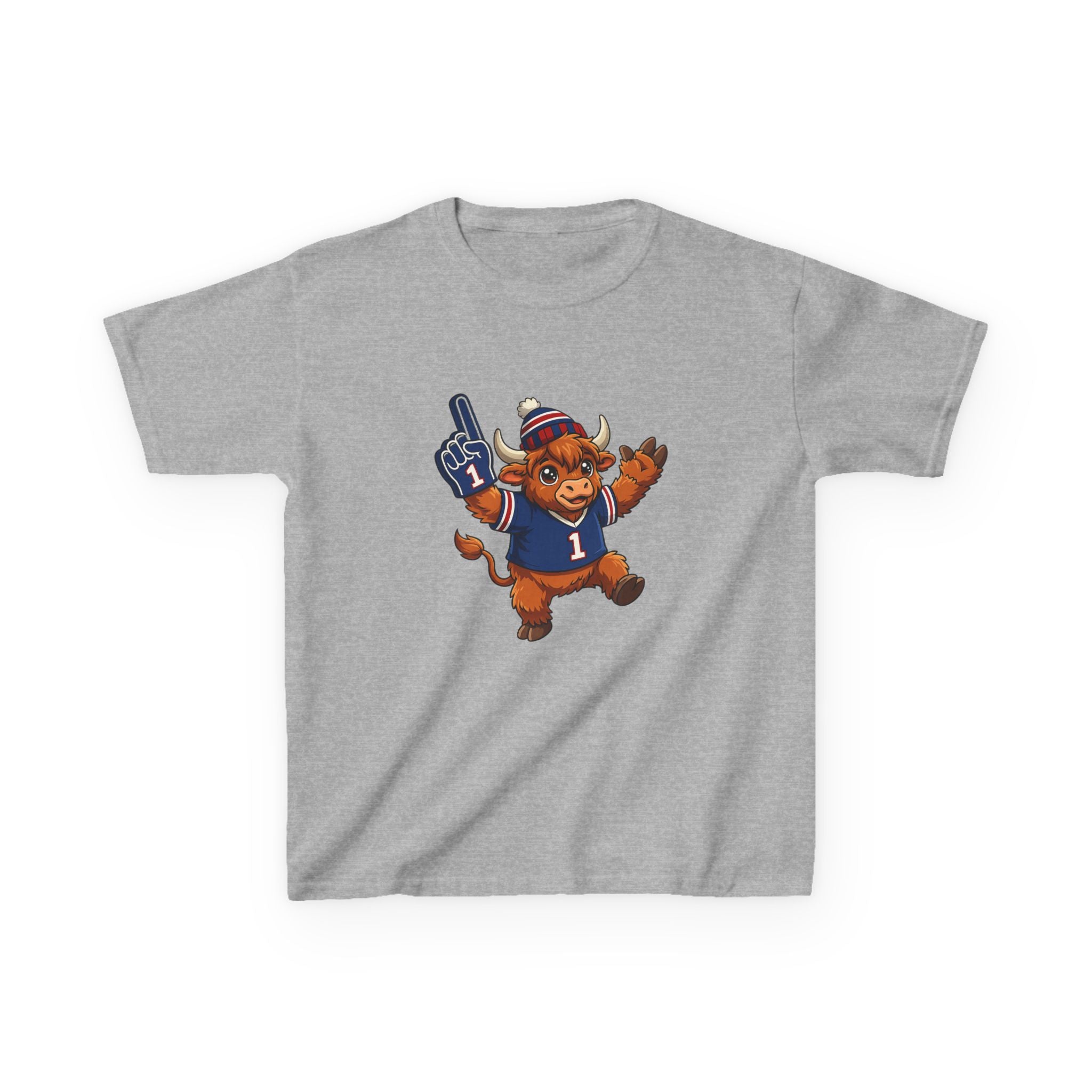 Kids Buffalo Football Highland Cow Tee