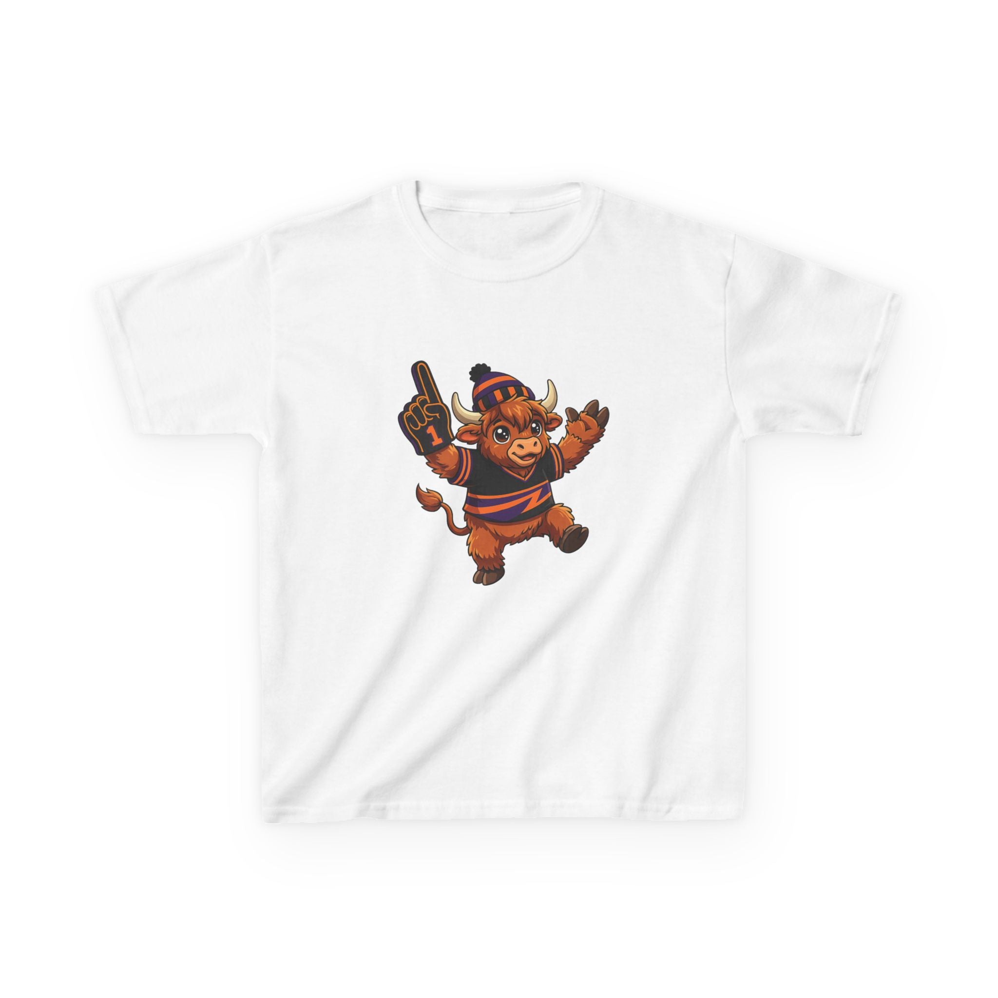 Kids Buffalo Lacrosse Highland Cow Tee