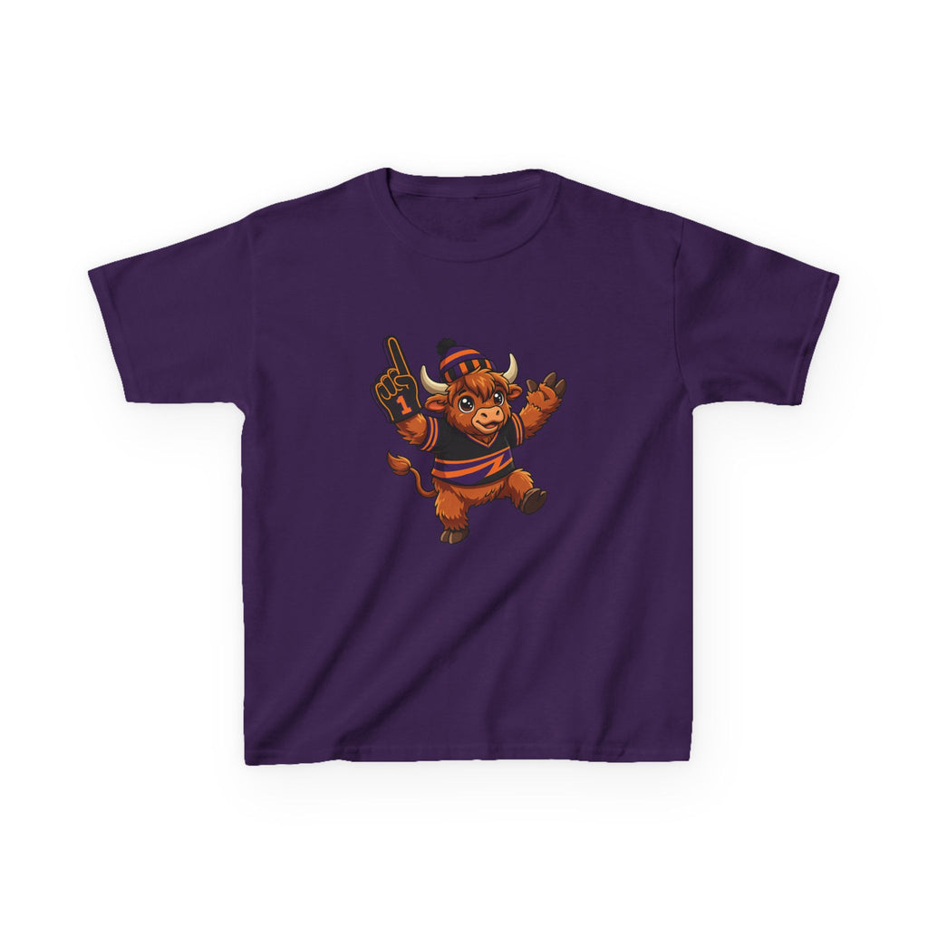 Kids Buffalo Lacrosse Highland Cow Tee