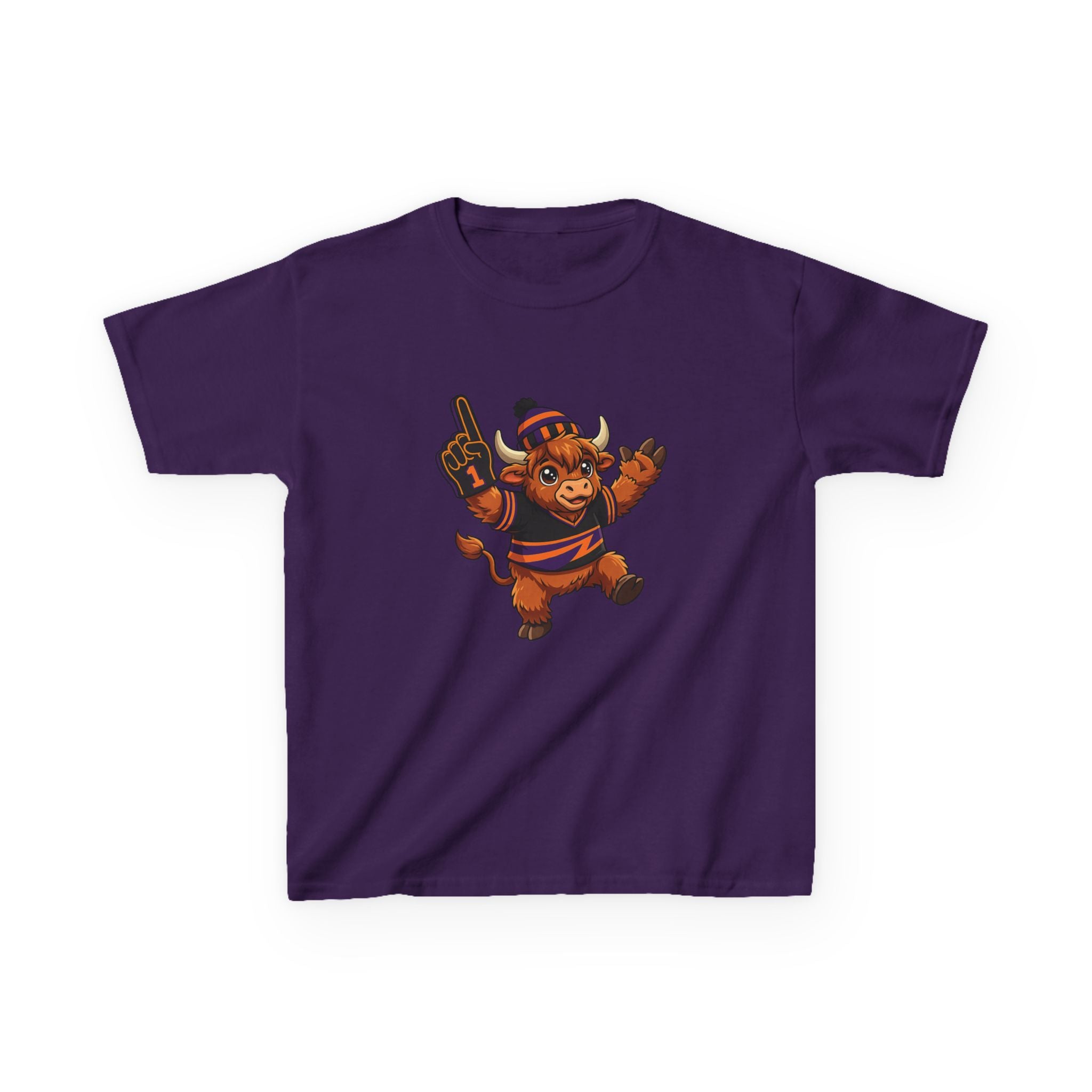 Kids Buffalo Lacrosse Highland Cow Tee