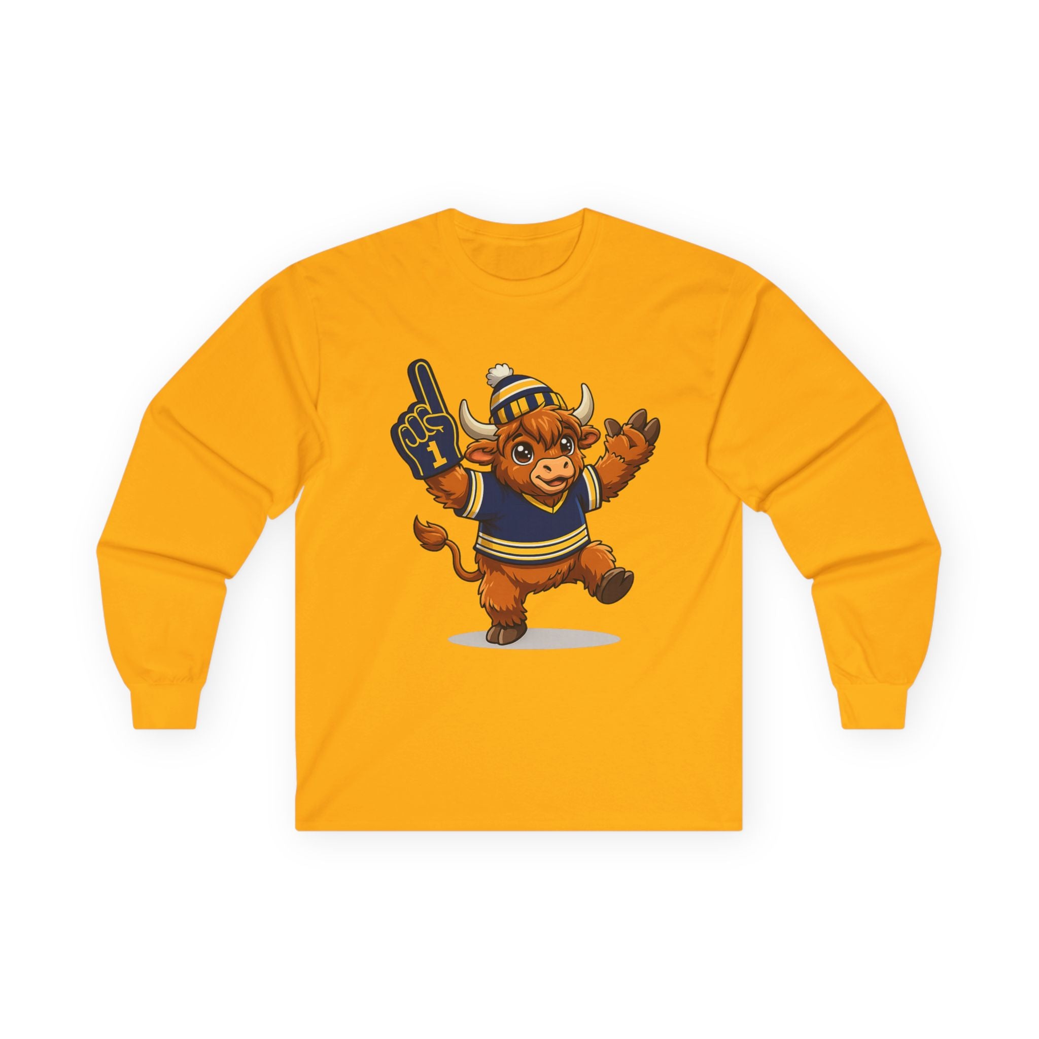 Buffalo Hockey Highland Cow - Long Sleeve Tee