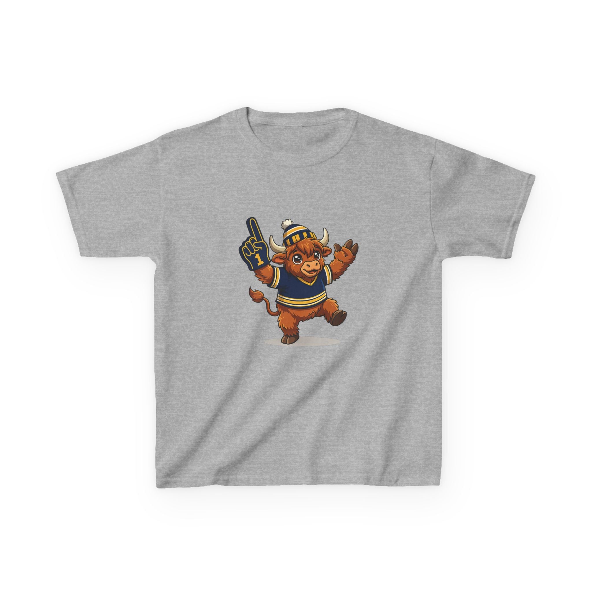 Kids Buffalo Hockey Highland Cow Tee